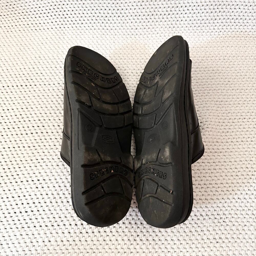 Skechers Y2K Vintage Black Leather Slide Slip On Sandals Comfort Open Toe Men 12 - Picture 7 of 7